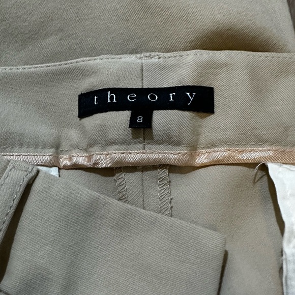 Theory beige stretchy slacks - Picture 2 of 3